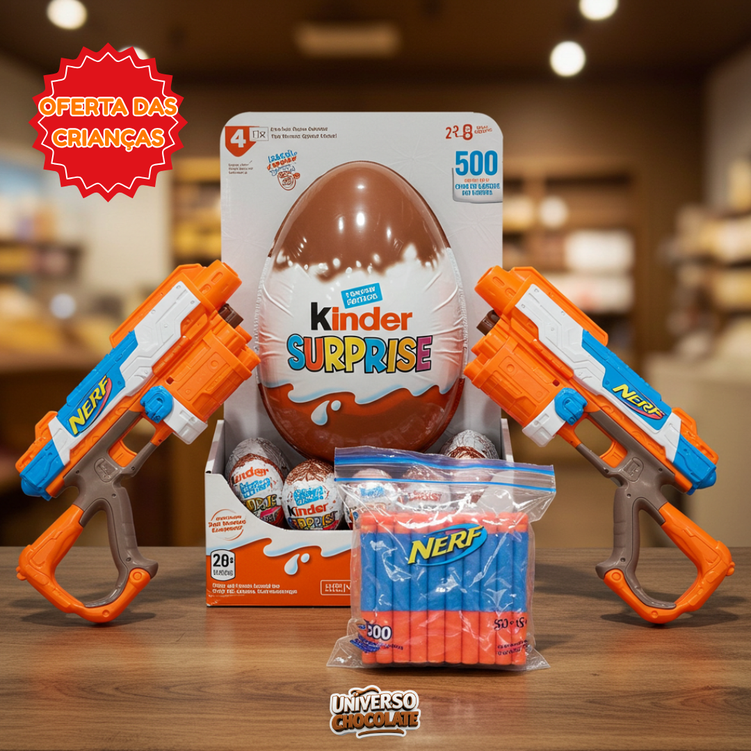 [DIA DAS CRIANÇAS] Ovo Kinder 300g + 2 Nerfs 500 dardos
